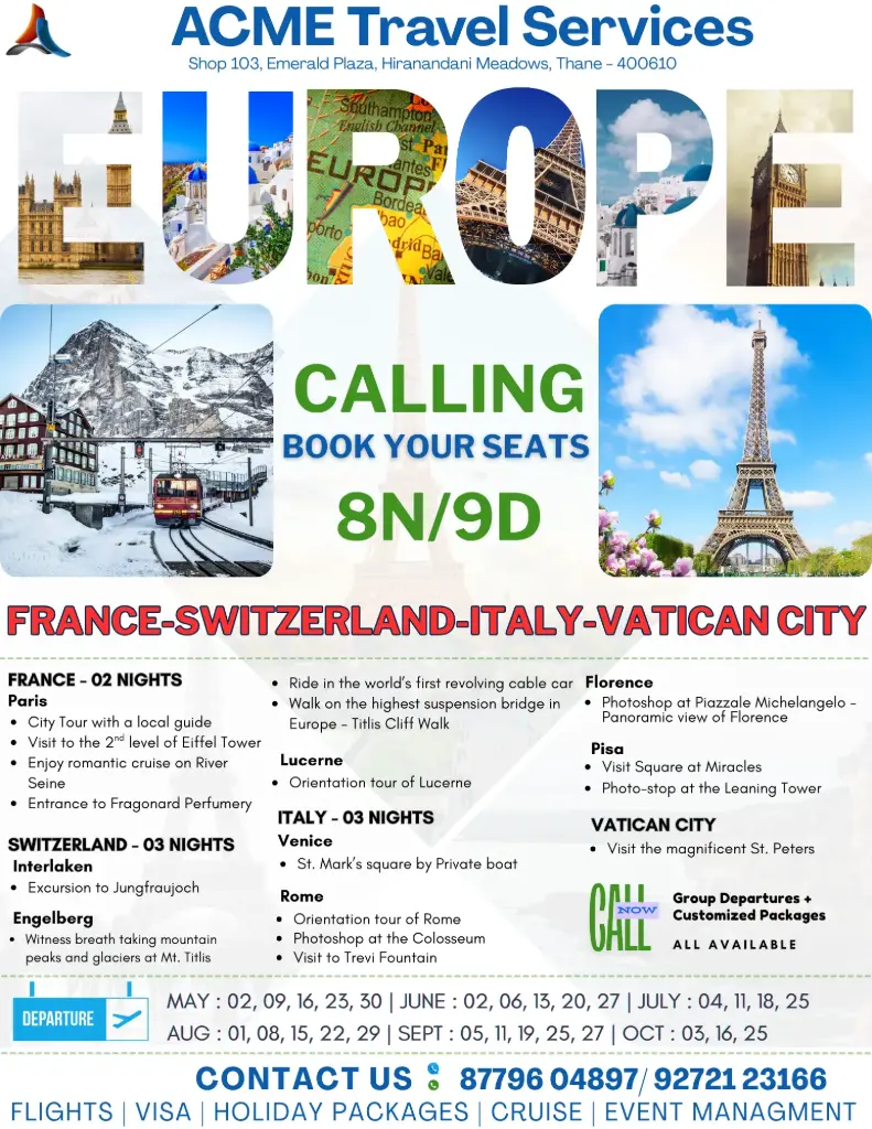 Europe - France, Switzerland, Italy & Vatican City